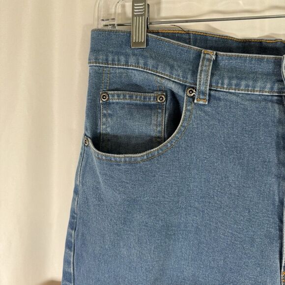 LL Bean Jeans Women's 12 Tall Blue Button Zip High Rise Mom Jean Cotton Blend - Picture 5 of 11
